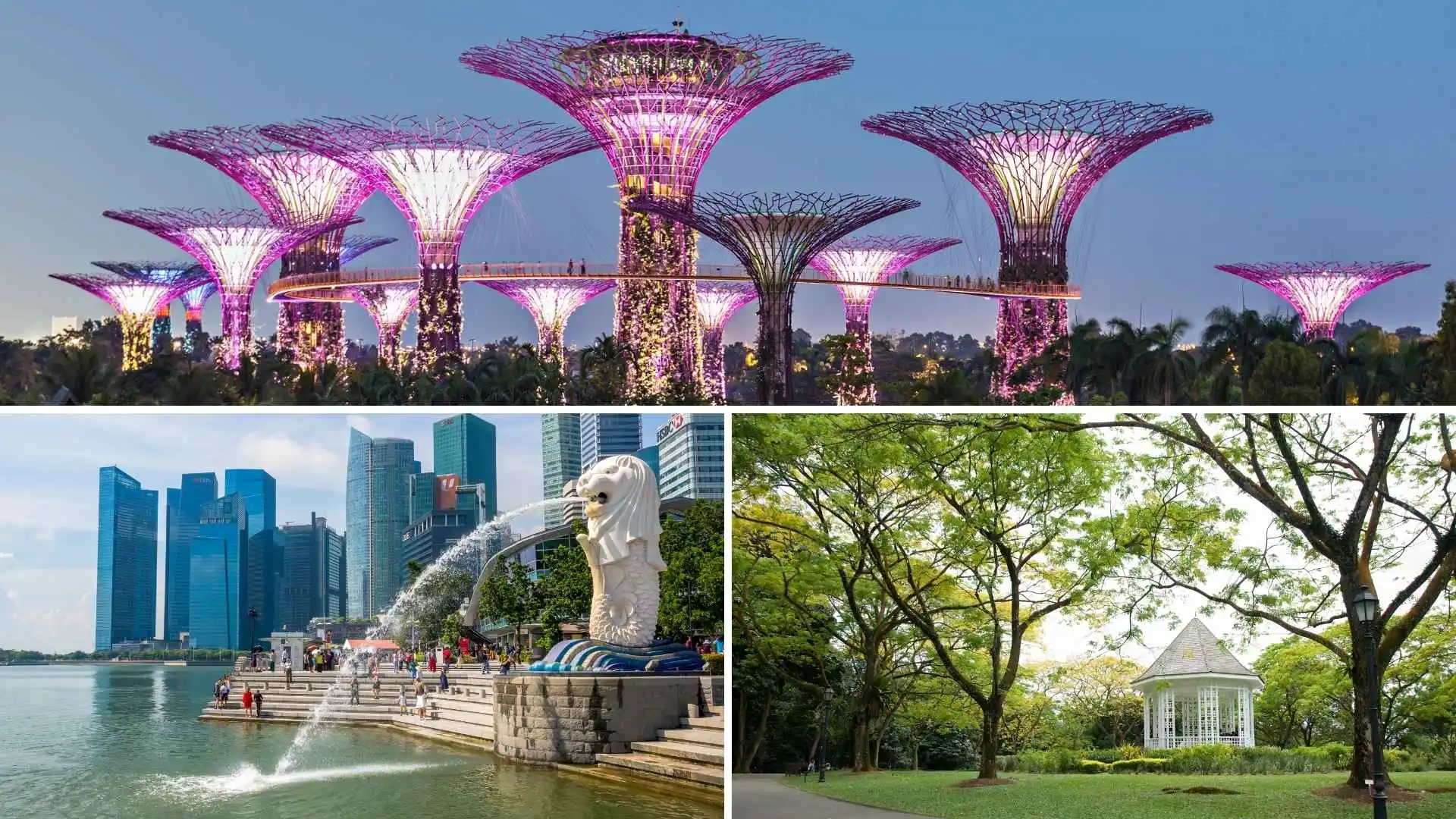 Best Free Things to Do in Singapore - Merlion Park, Outdoor Gardens of Gardens by the Bay, Singapore Botanic Gardens, Haji Lane, East Coastal Park, Marina Bay Waterfront, Fort Canning Park, Henderson Waves