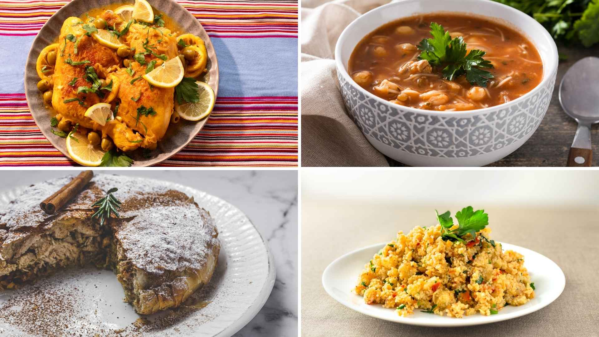 Things to Do in Morocco, Famous Food to Try, Tagine, Couscous, Pastilla, Harira, Mint Tea