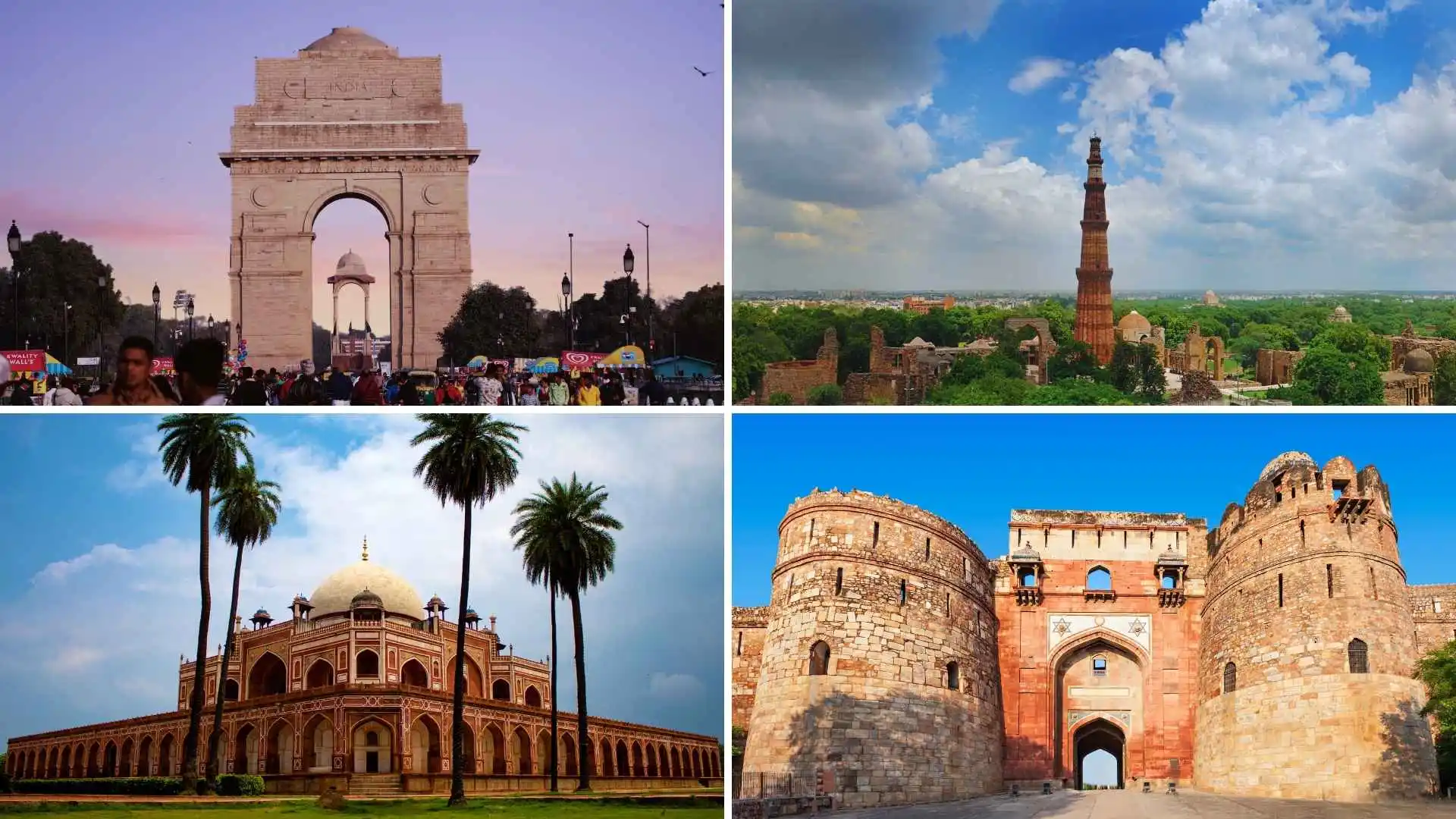 best places to visit in Delhi with family, India Gate, Qutab Minar, Humayun’s Tomb, Purana Qila