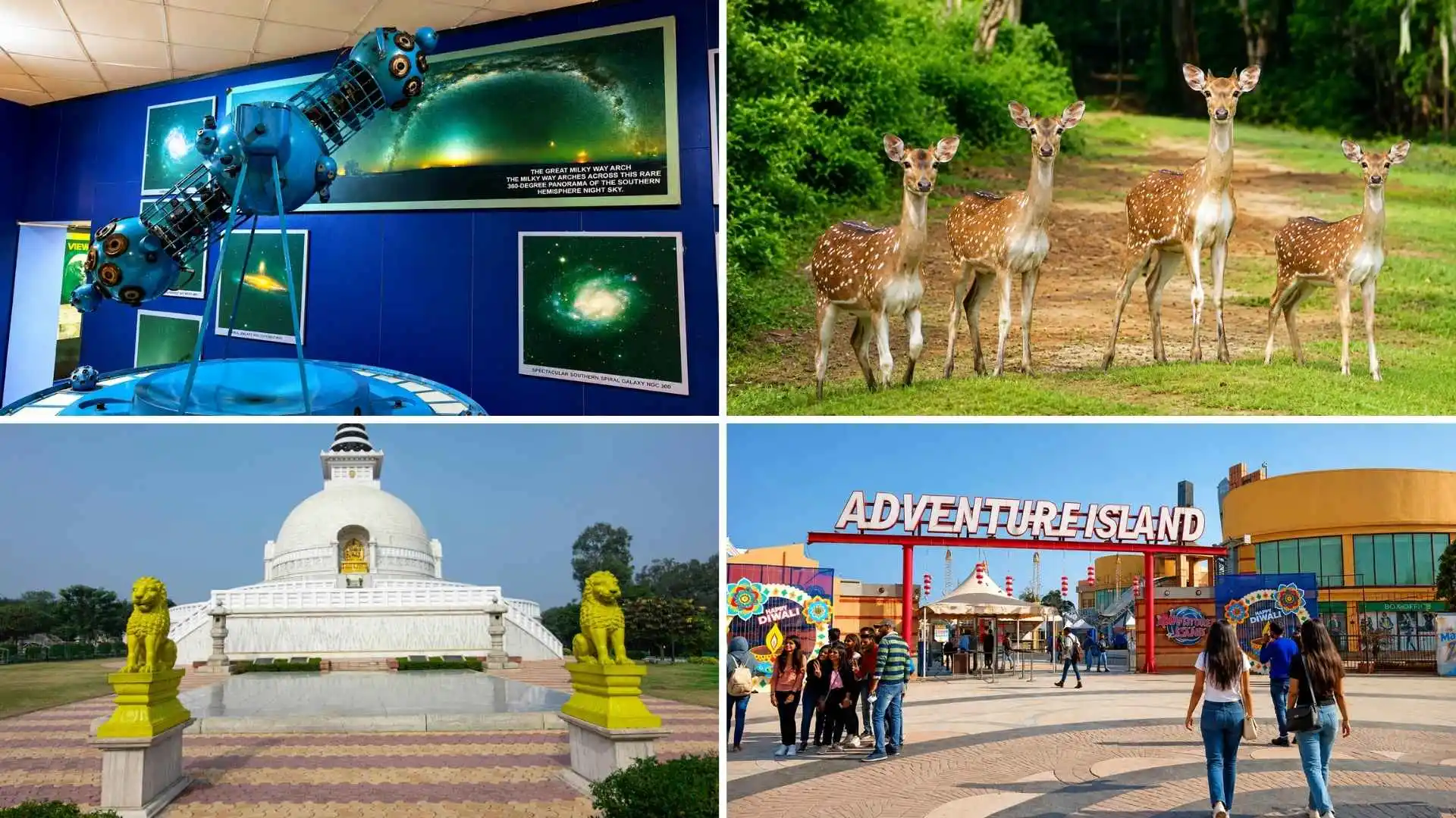 best places to visit in Delhi with family, Nehru Planetarium, Deer Park in hauz khas, Millennium Park, Adventure Islands in rohini
