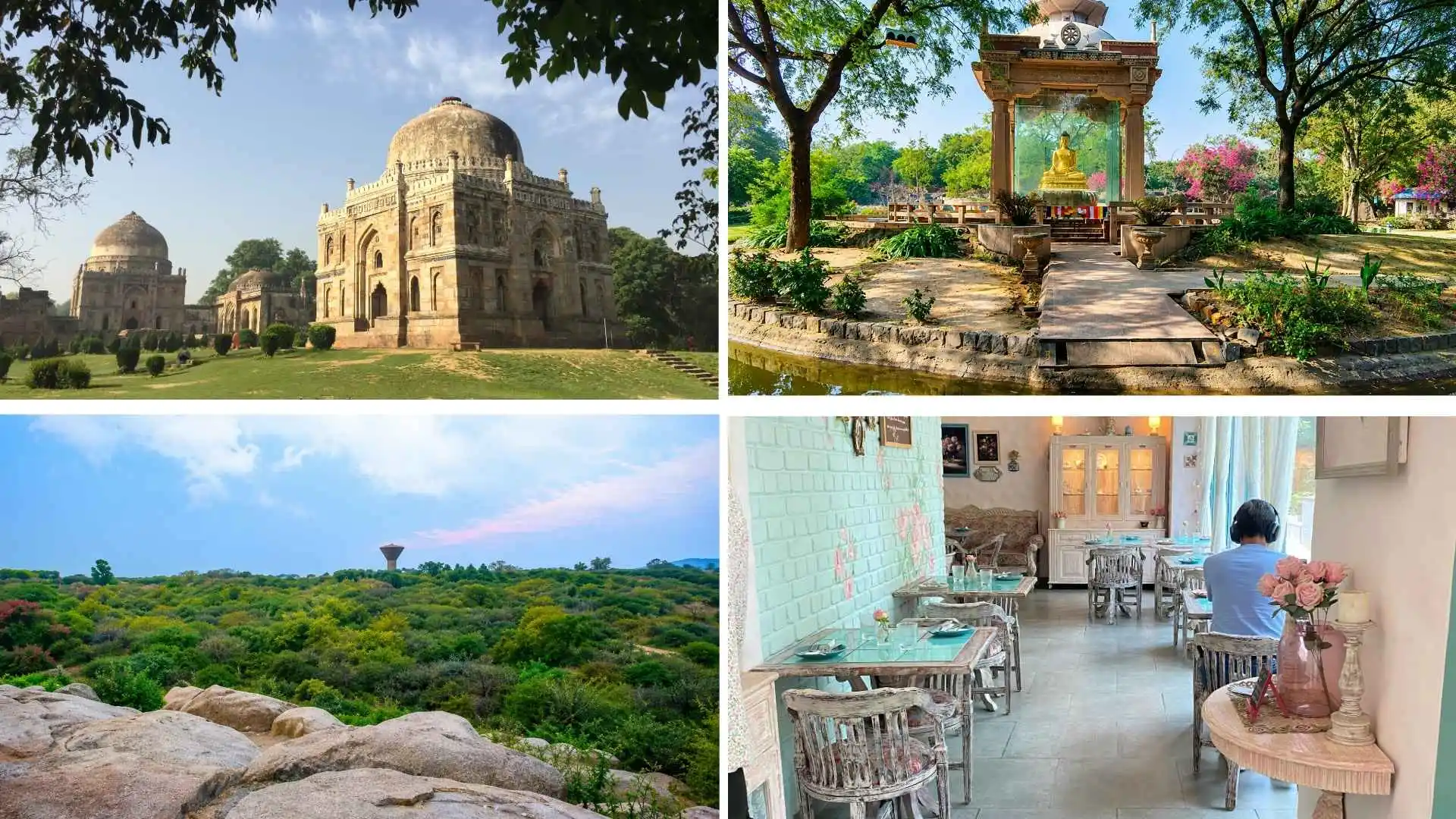 places to visit in Delhi for couples, Buddha Jayanti Park, Parthasarathy Rocks, Mehrauli Archaeological Park, Rose Cafe